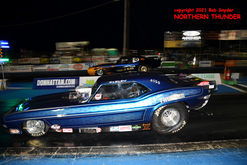 Jordan Ballew - 'Ballew Thunder' (near lane) 
vs Tod Barker - 'Back in Black' (far lane)